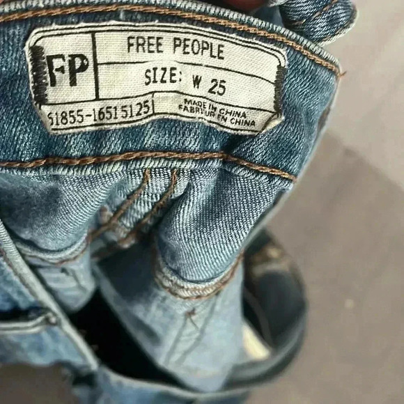 [W25]Free People WMN Denim Overalls Bibs Shorts  Romper Open Back - Picture 6 of 6